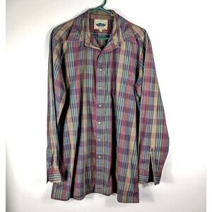 Northern Lakes LT Tall Plaid Button Shirt Men Cotton Poly Long Sleeve Outdoor